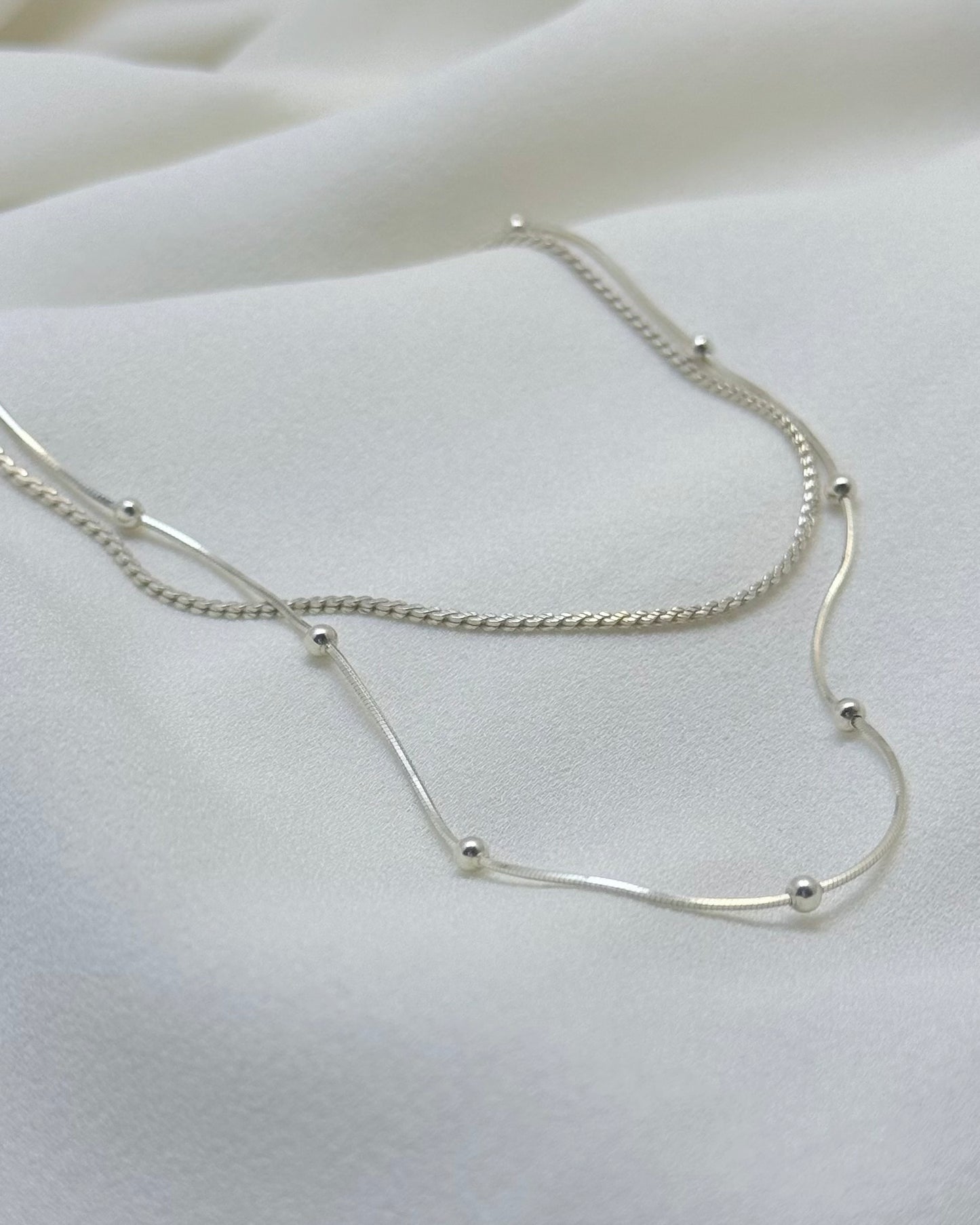 ARIA Beaded Snake Chain Layered Necklace