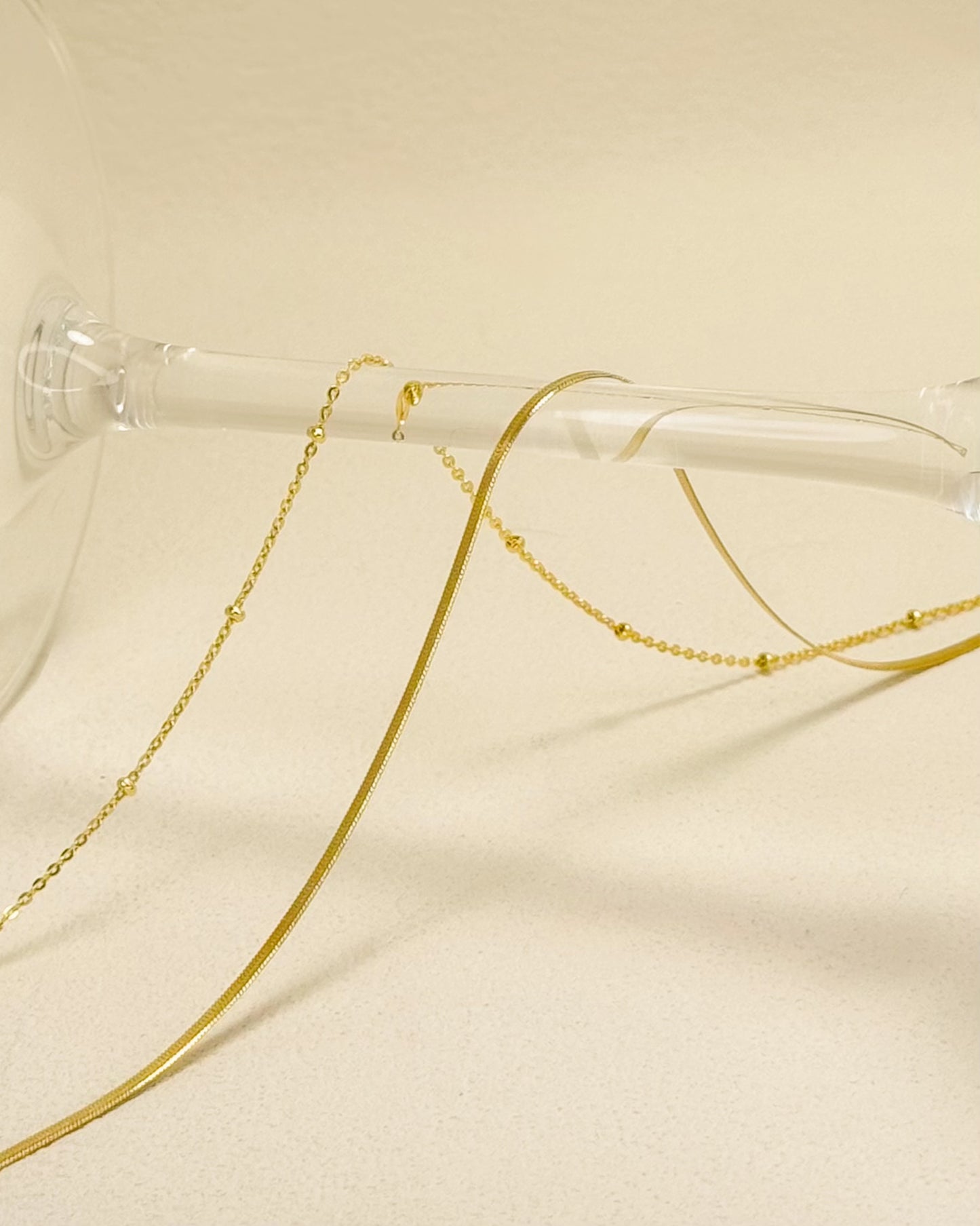 ARYA Beaded Snake Chain Layered Necklace