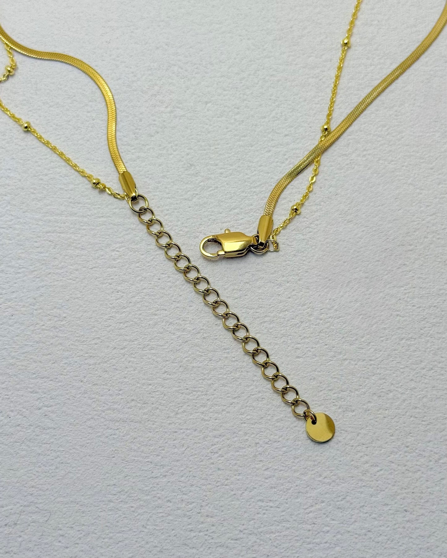 ARYA Beaded Snake Chain Layered Necklace