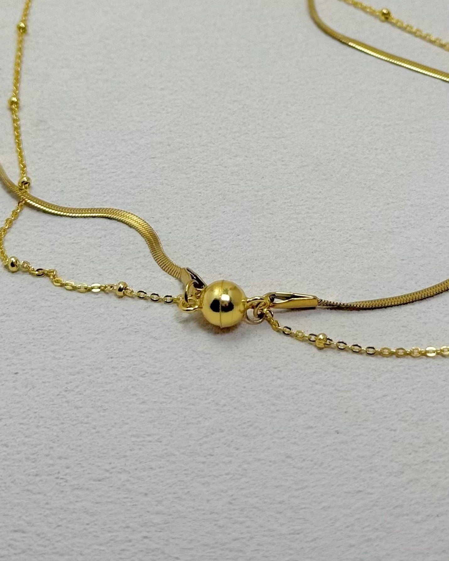 ARYA Beaded Snake Chain Layered Necklace