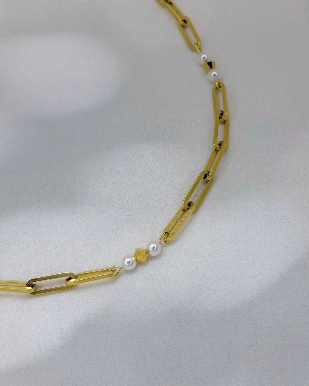 NOA Paperclip Pearl-Link Choker