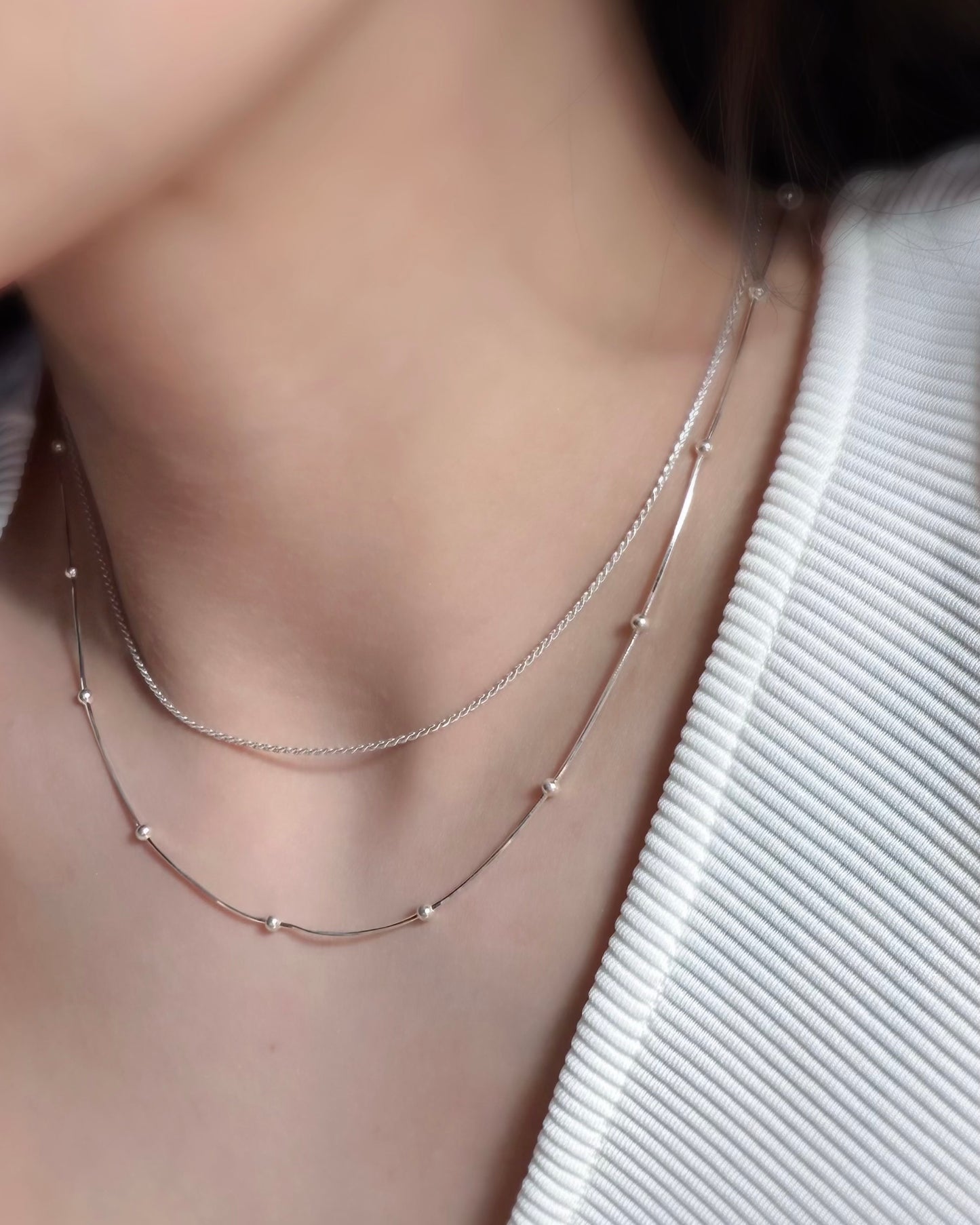 ARIA Beaded Snake Chain Layered Necklace