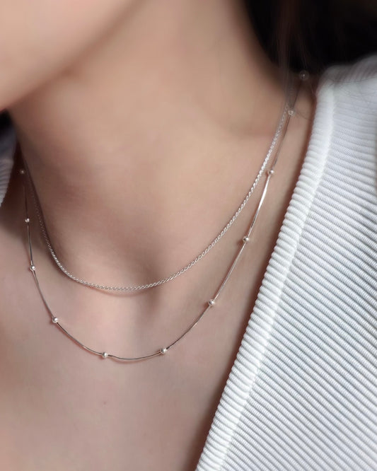 ARIA Beaded Snake Chain Layered Necklace