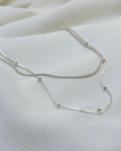 ARIA Beaded Snake Chain Layered Necklace