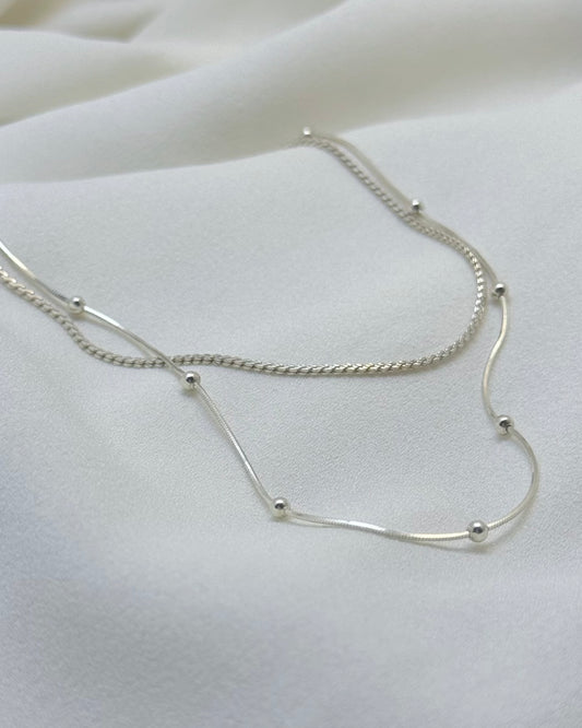 ARIA Beaded Snake Chain Layered Necklace