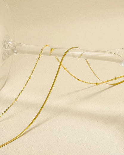 ARYA Beaded Snake Chain Layered Necklace