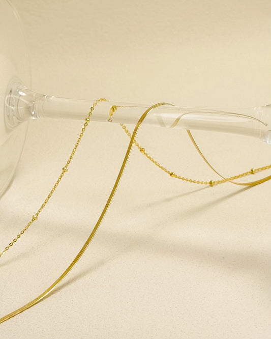 ARYA Beaded Snake Chain Layered Necklace