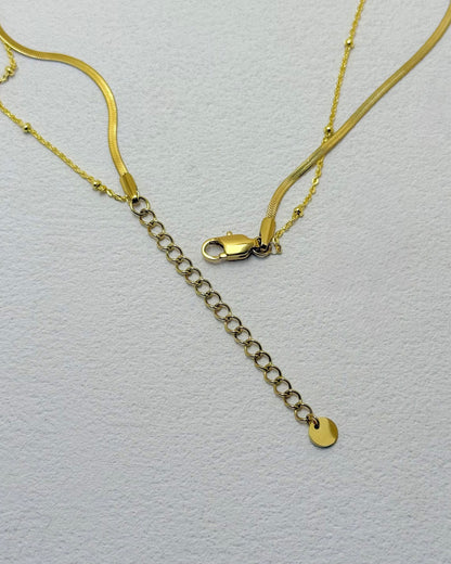 ARYA Beaded Snake Chain Layered Necklace