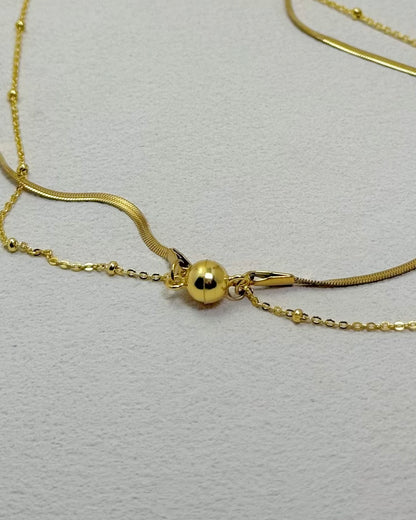 ARYA Beaded Snake Chain Layered Necklace