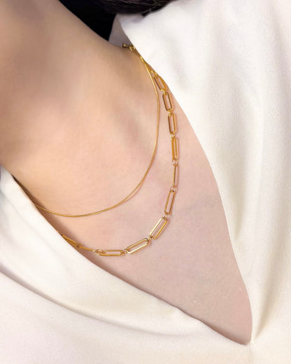 ORVILLE Paperclip Layered Necklace