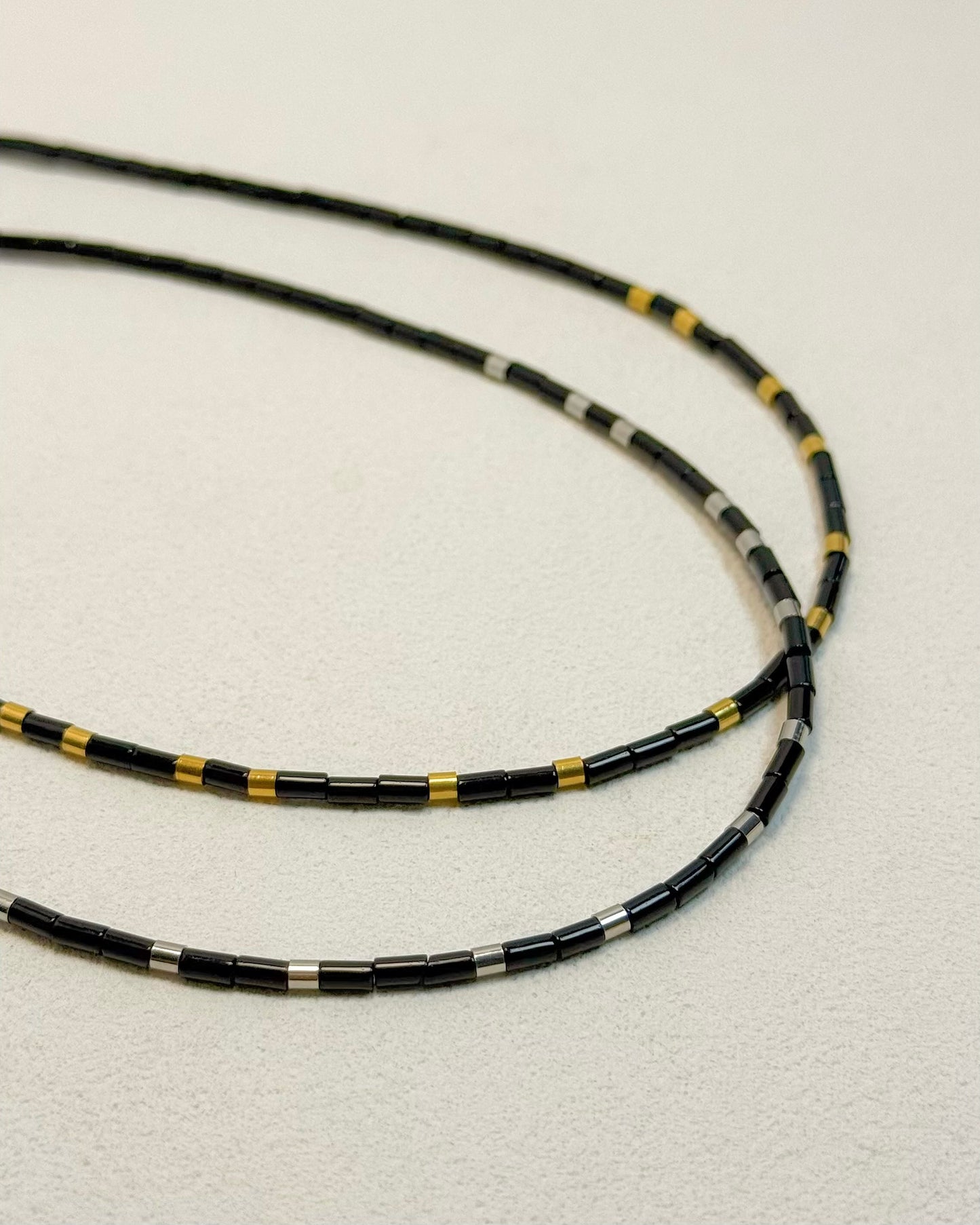 REYA Black Agate Gemstone Strand Necklace