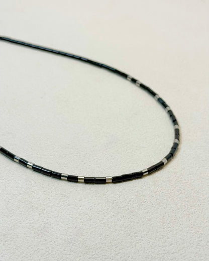 REYA Black Agate Gemstone Strand Necklace