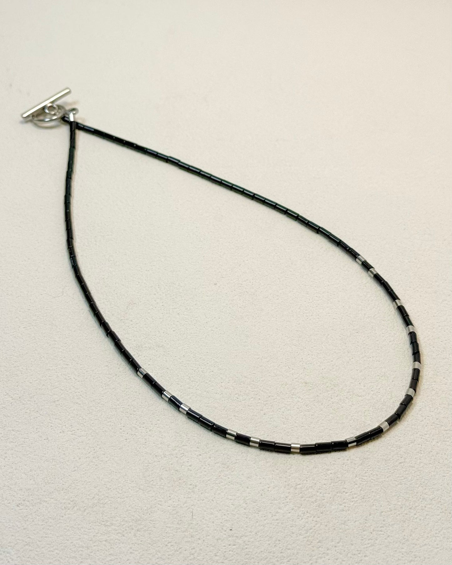 REYA Black Agate Gemstone Strand Necklace