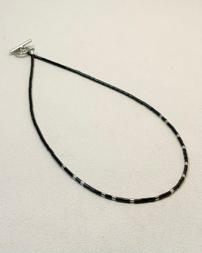 REYA Black Agate Gemstone Strand Necklace