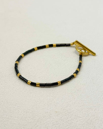 REYA Black Agate Gemstone Strand Bracelet