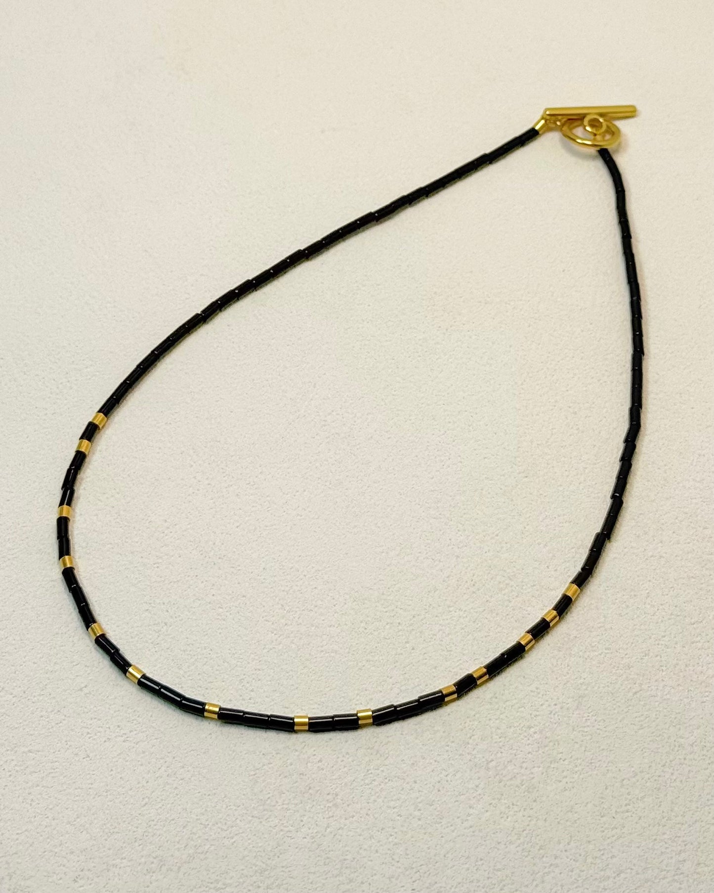 REYA Black Agate Gemstone Strand Necklace