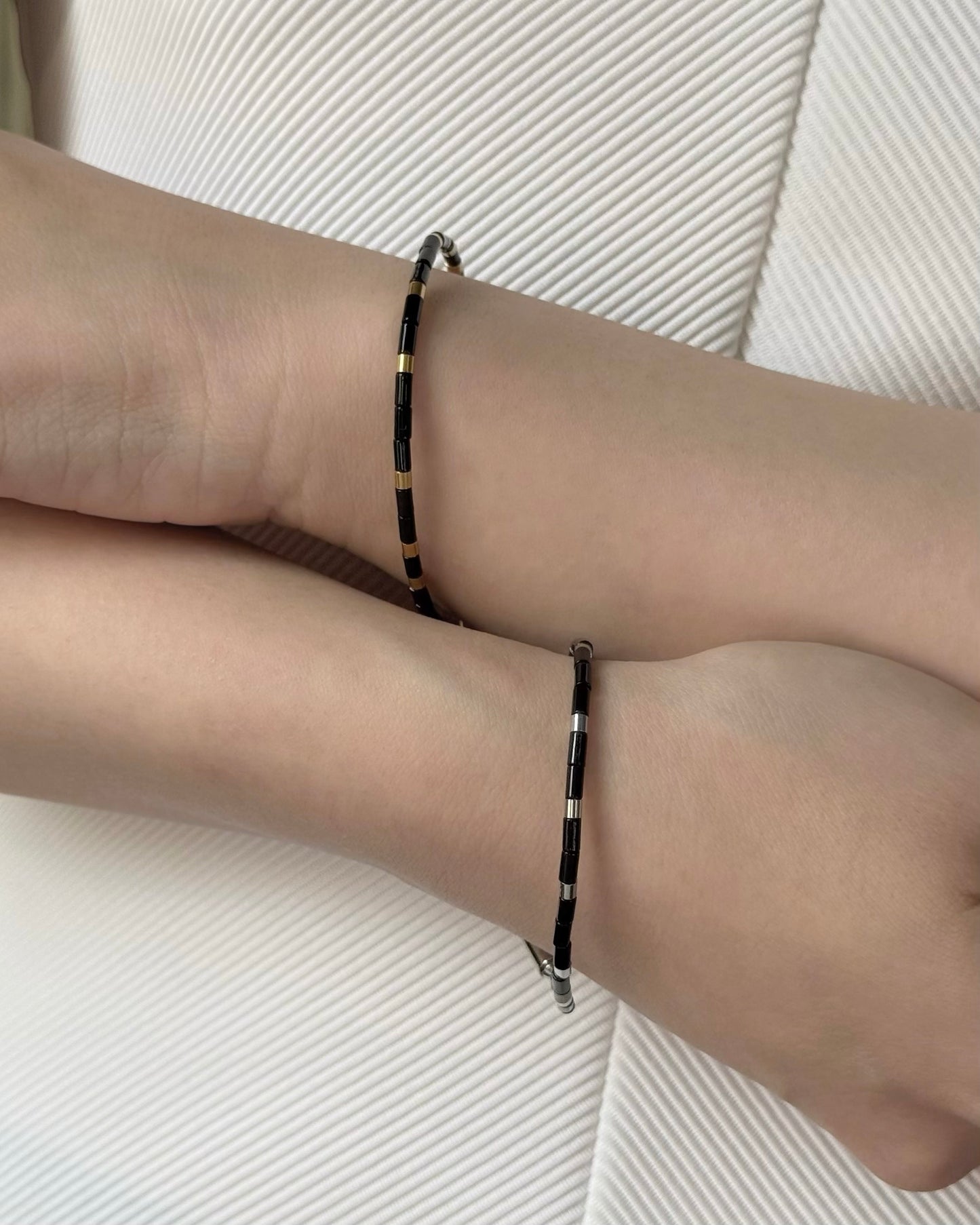 REYA Black Agate Gemstone Strand Bracelet