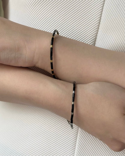 REYA Black Agate Gemstone Strand Bracelet