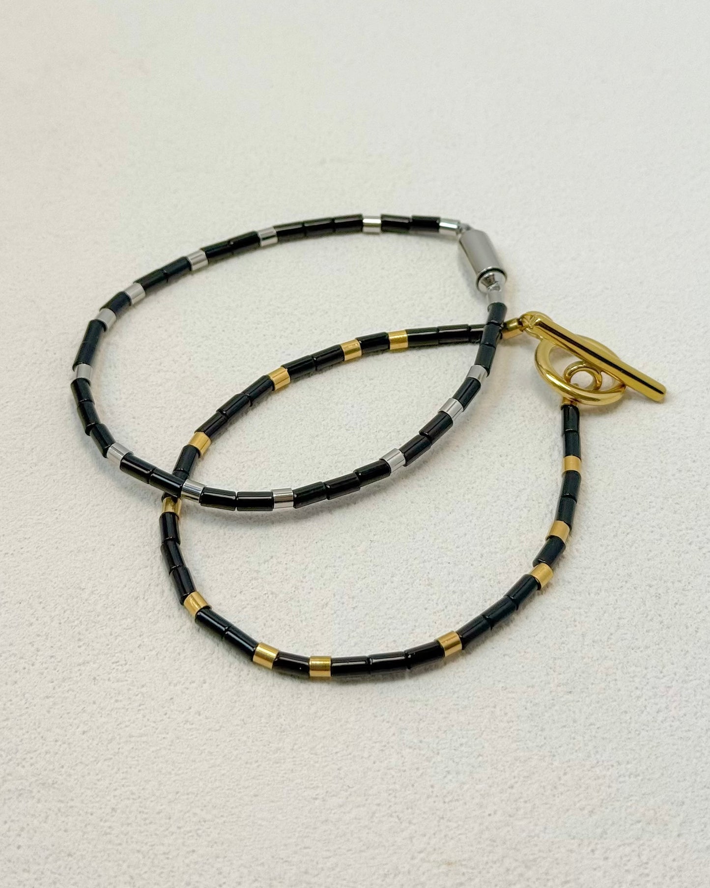 REYA Black Agate Gemstone Strand Bracelet