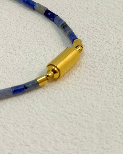 REYA Morse Code Sodalite Gemstone Necklace