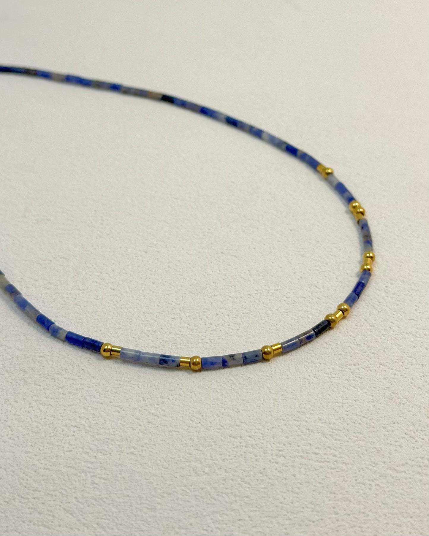 REYA Morse Code Sodalite Gemstone Necklace