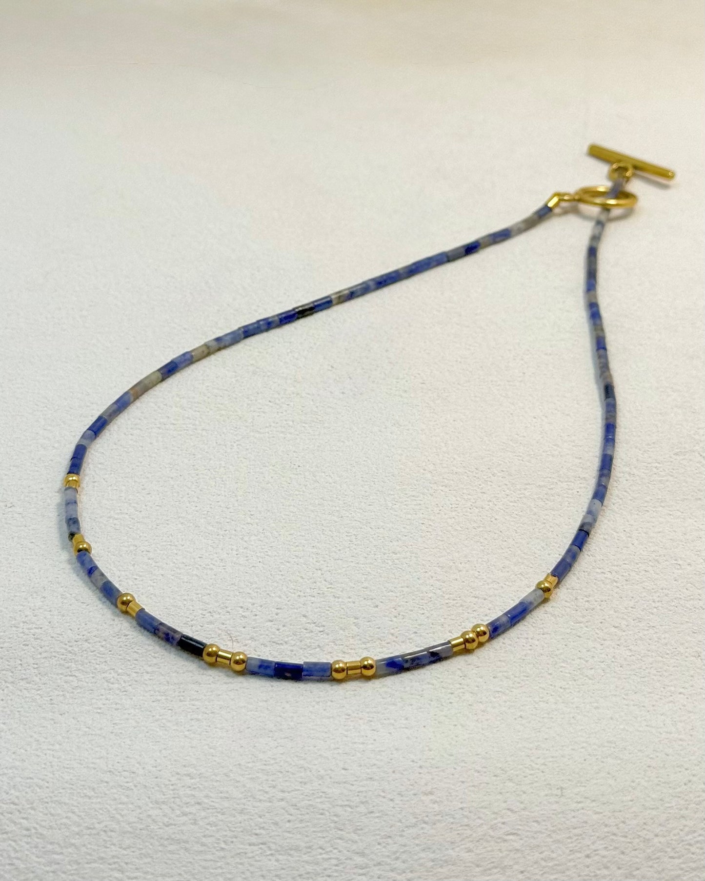 REYA Morse Code Sodalite Gemstone Necklace