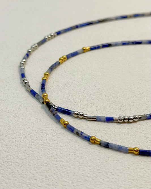 REYA Morse Code Sodalite Gemstone Necklace