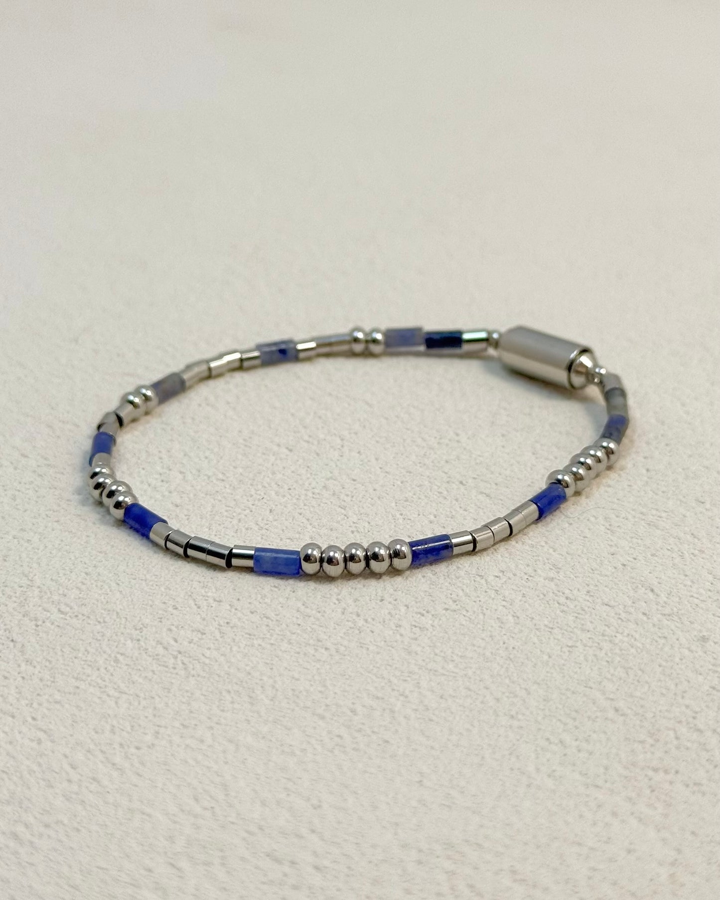 REYA Morse Code Sodalite Gemstone Bracelet