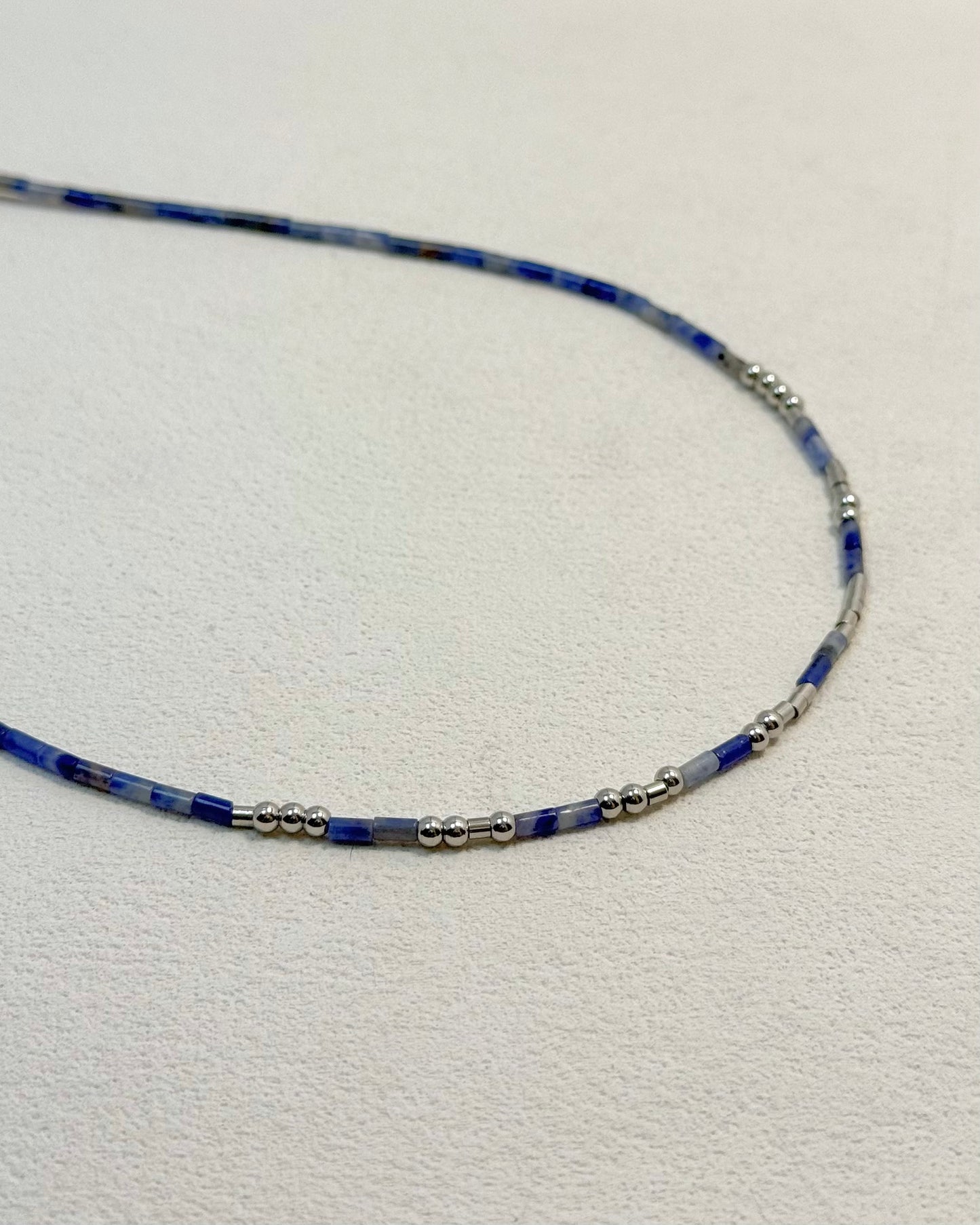 REYA Morse Code Sodalite Gemstone Necklace