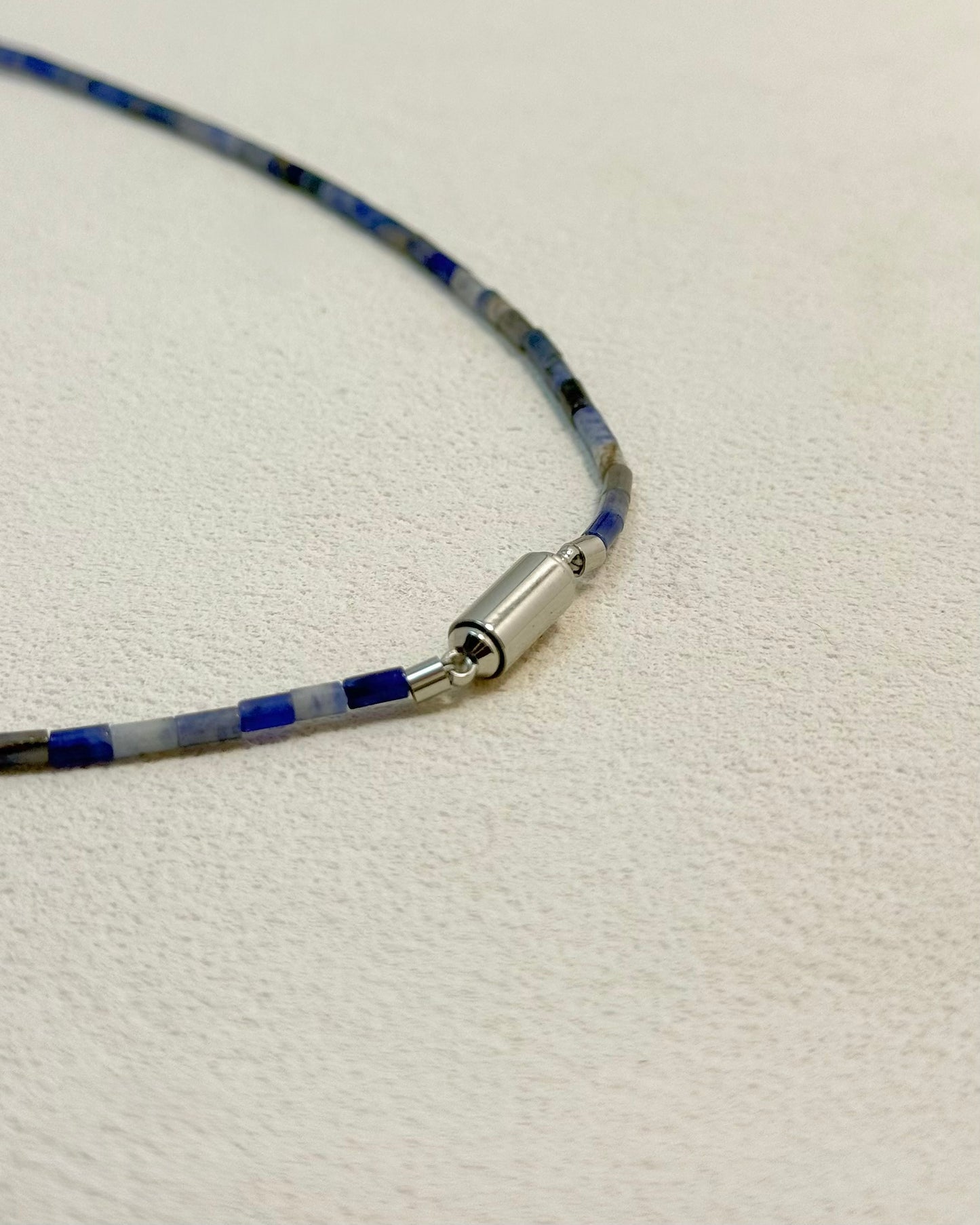 REYA Morse Code Sodalite Gemstone Necklace