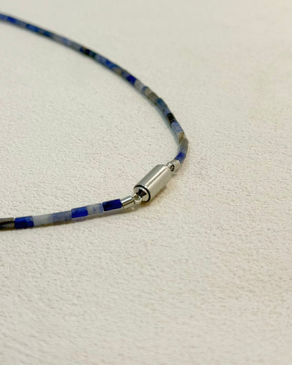 REYA Morse Code Sodalite Gemstone Necklace