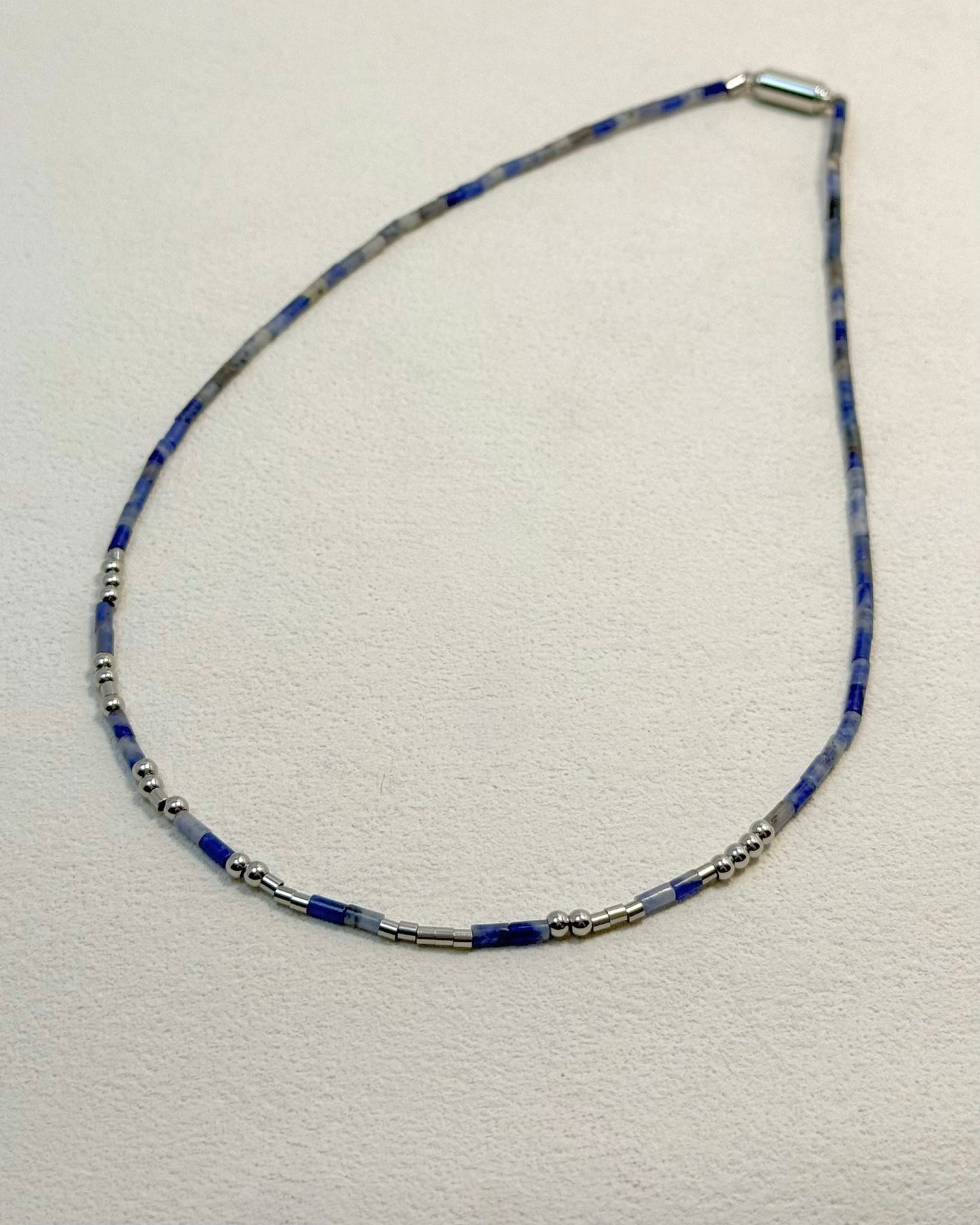REYA Morse Code Sodalite Gemstone Necklace