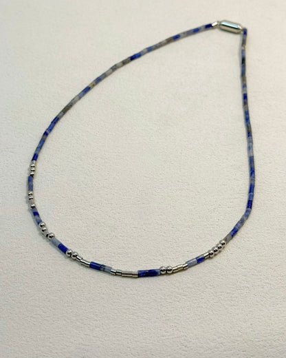 REYA Morse Code Sodalite Gemstone Necklace