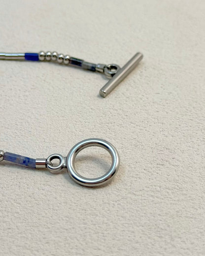 REYA Morse Code Sodalite Gemstone Necklace